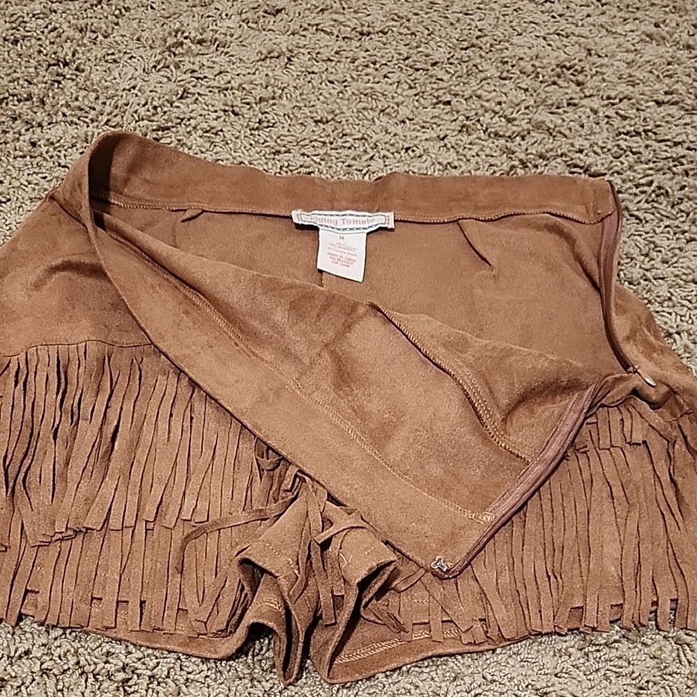 Flying Tomato Brown Fringe Women's Shorts - Picture 3 of 4